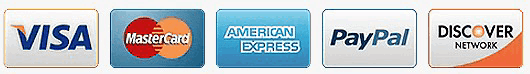 Visa Mastercard Amex Discover accepted